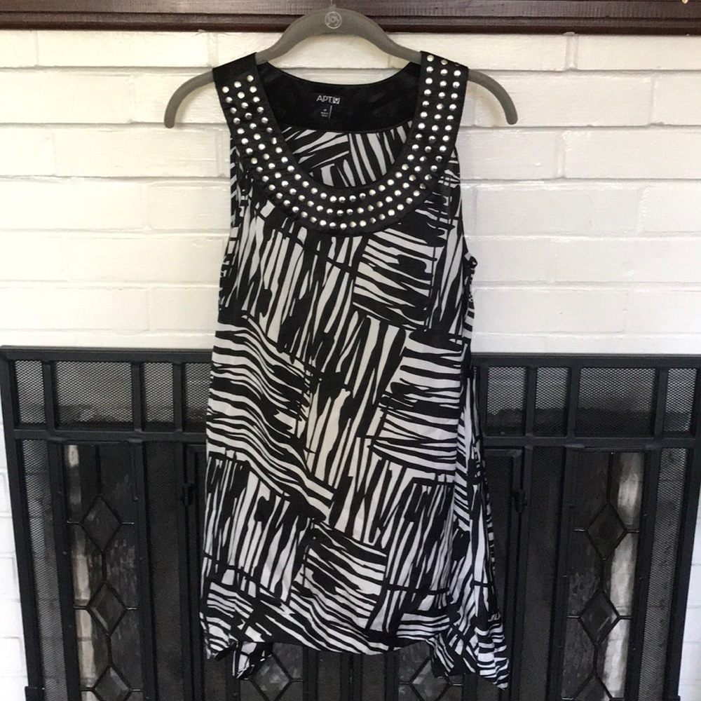 Black and white striped blouse
